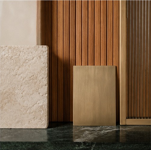 Warme Materialpalette